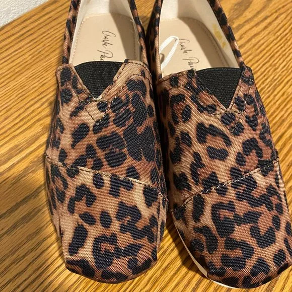 Charlie Paige Leopard Print Canvas Ballet Shoes - Picture 10 of 11